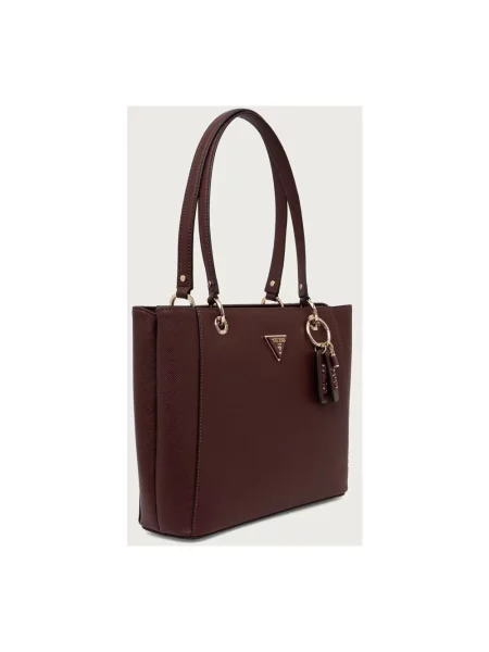 Guess torebka shopper z imitacji skóry NOELLE czerwona