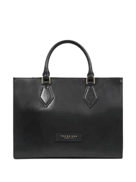 Geantă shopper The Bridge din piele cu bretele negru