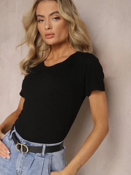 Klasyczny T-shirt z Bawełny Bilena czarny