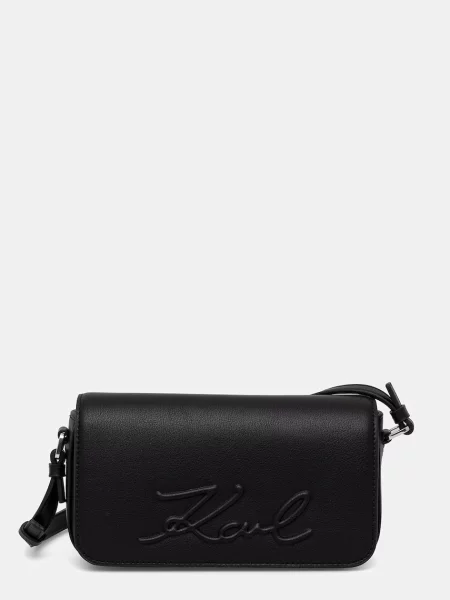 Karl Lagerfeld torebka bagietka z imitacji skóry K/VILLE czarna