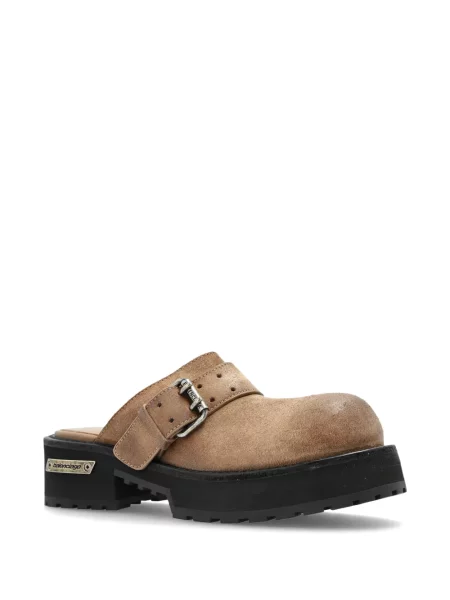 Papuci tip mules Balenciaga din piele cu cataramă