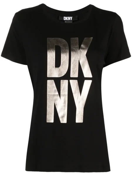Tricou Dkny cu imagine din jerseu negru