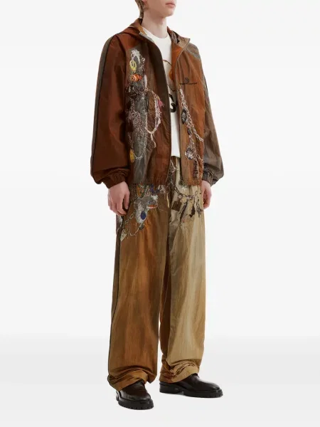 Pantaloni Doublet zdrențuiți maro