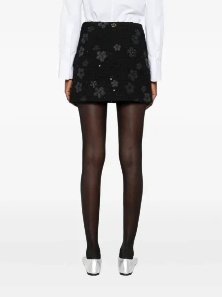 Fusta mini Twinset cu model floral negru