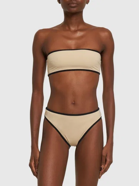 Pruhované bikiny Totême hnedá