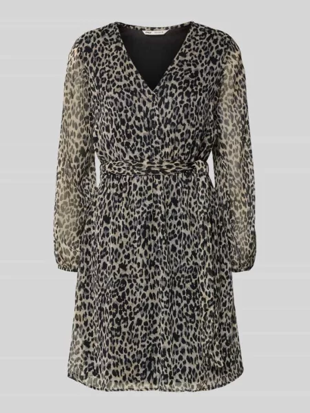 Sukienka casualowa taliowana z bufiastymi rękawami model ‘CERA’ Only biała