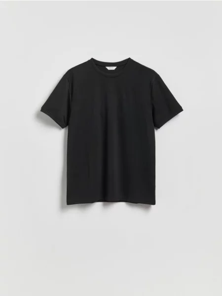 Reserved Tricou regular cu lyocell negru