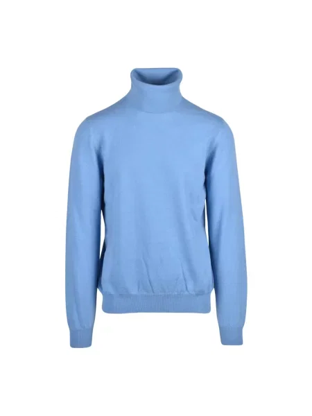 Sweter z golfem Alpha Studio z kaszmiru do golfa niebieski