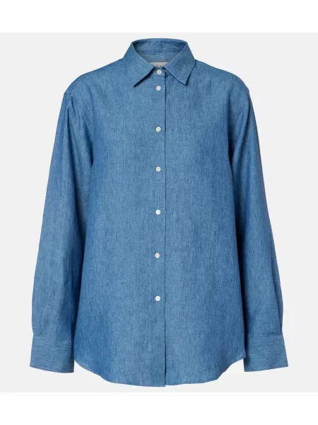 Cămașă Róhe de in albastru