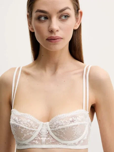 Сутиен women'secret от дантела с изчистен дизайн бяло