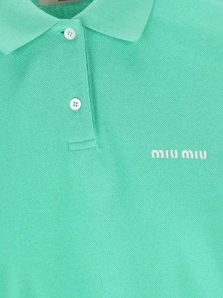Tricou polo Miu Miu cu autograf verde
