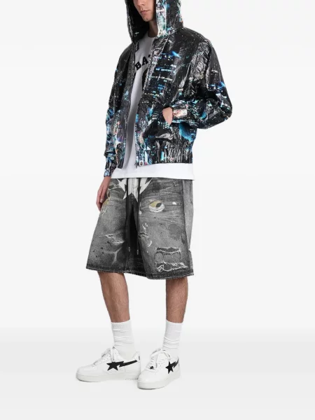Geacă A Bathing Ape® cu glugă cu imagine negru