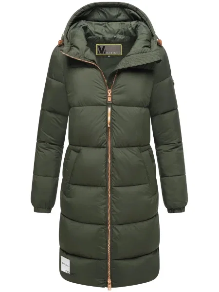 MARIKOO Zimski plašč bakrena / kaki bela