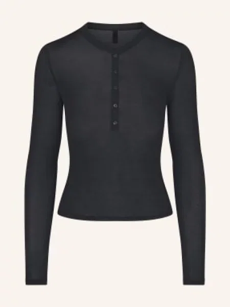 Skims Koszulka Lounge Sheer Modal schwarz