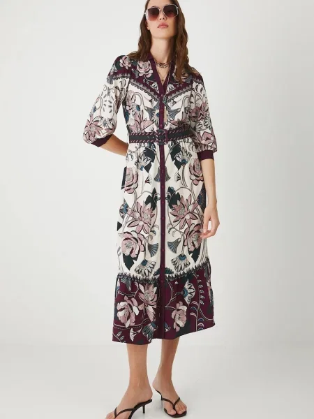 Medicine sukienka multicolor midi rozkloszowana