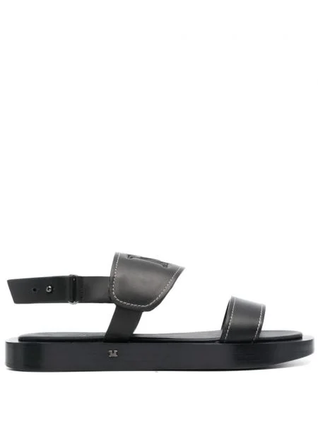 Sandale Max Mara din piele cu autograf negru