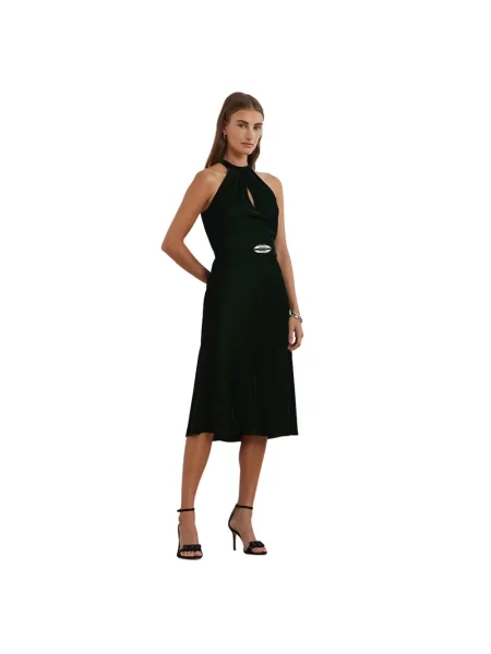 Sukienka midi Ralph Lauren z dekoltem halter zielona