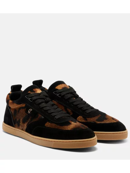 Sneakerși Christian Louboutin din piele de căprioară maro