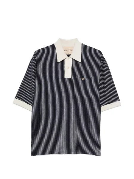 Tricou polo Valentino Garavani cu dungi albastru