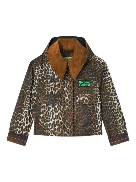 Geacă Ganni de catifea cord maro