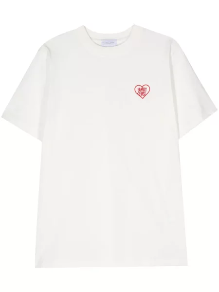 Tričko Family First s výšivkou bílé