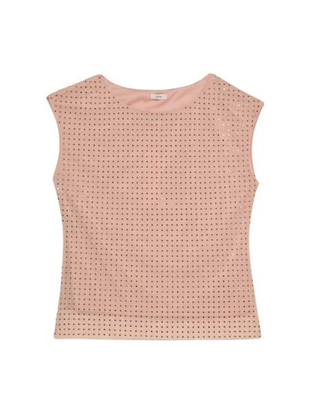 Bluzka Oltre tiulowa z ćwiekami różowa