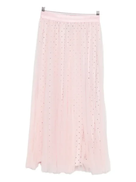Fusta plisata Styland cu buline plisată până la genunchi roz