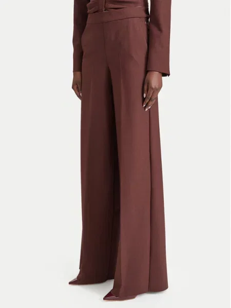 Marella Παντελόνι Palazzo Ghinea Wide Leg καφέ