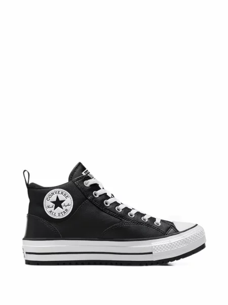Sneakerși Converse Chuck Taylor All Star cu platformă din piele de căprioară streetstyle negru