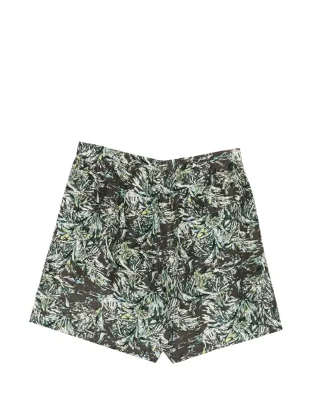 Pantaloni scurți Auralee de mătase cu imagine maro