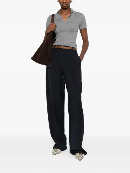Pantaloni Max Mara plisate albastru