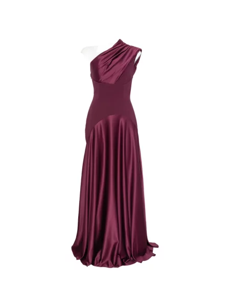 Rochie maxi Solace London drapată cu un umăr gol violet