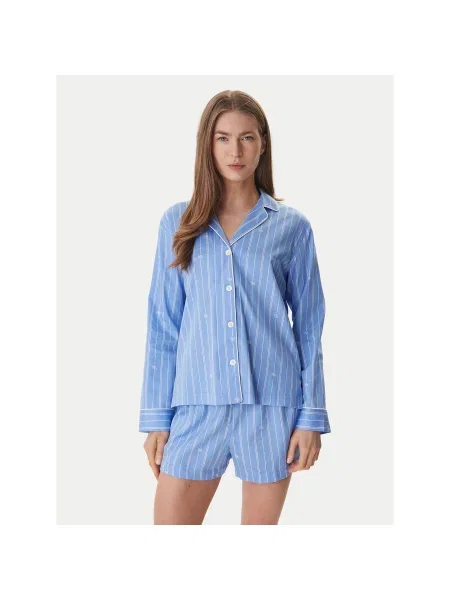 LAUREN RALPH LAUREN Pižama Regular Fit modra