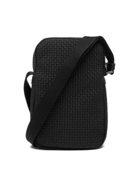 Calvin Klein Maža rankinė Embossed Woven Slim Reporter juoda