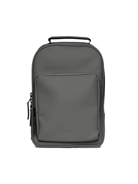 Раница Rains Book Daypack W3 кафяво голям с изчистен дизайн сиво