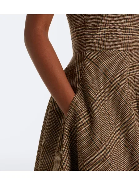 Rochie midi Patou asimetrică maro