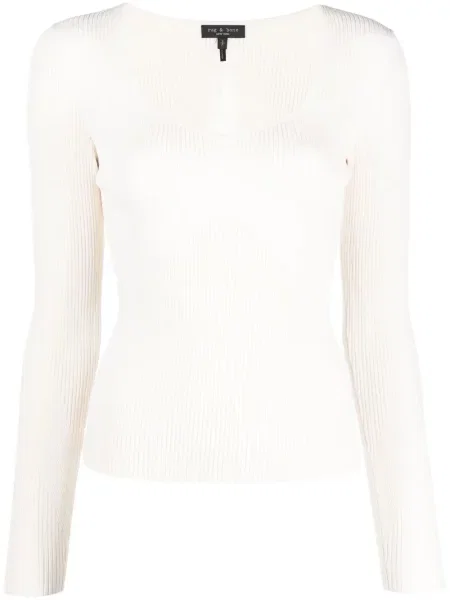 Tricou Rag & Bone cu decolteu în V lung