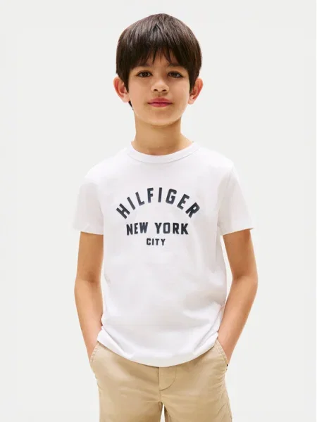 Tommy Hilfiger Tricou Curved Graphic alb