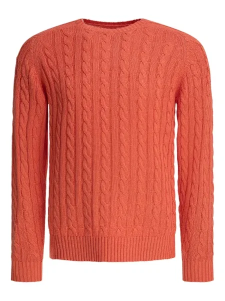 Pulover Beams Plus cu decolteu rotund portocaliu