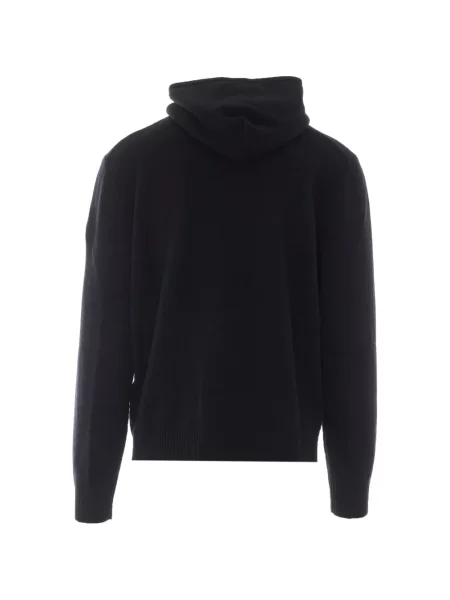 Pletena majica s kapuljačom Canada Goose s autogramom crna