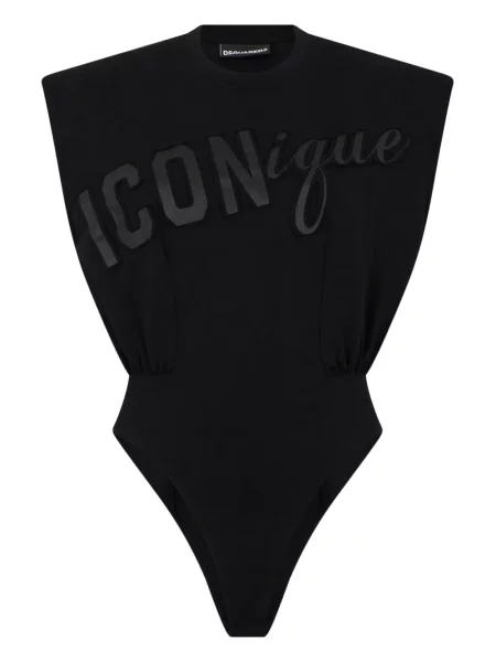 Top Dsquared2 din jerseu negru