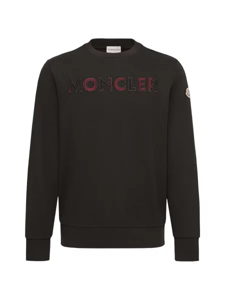 Hanorac crewneck Moncler cu decolteu rotund cu autograf negru