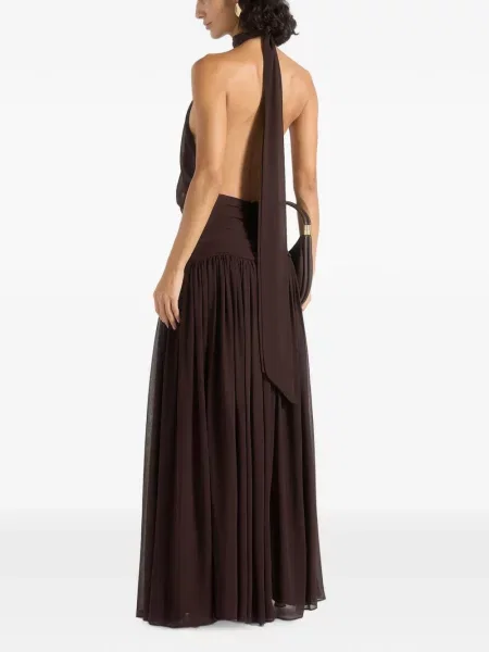 Rochie maxi Manière De Voir drapată maro