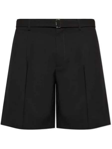Pantaloni scurți Lanvin de lână negru