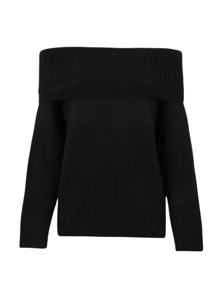 Sweter Loulou De Saison z kaszmiru z odkrytymi ramionami czarny