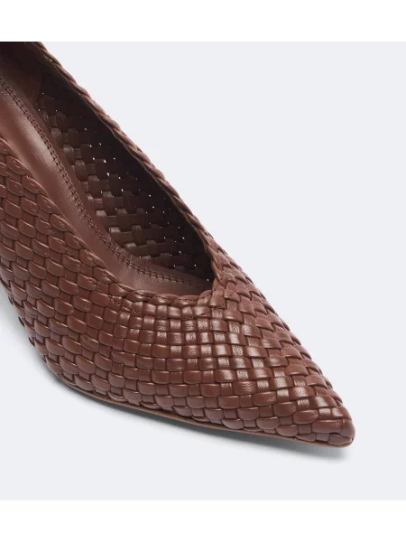 Pantofi cu toc Souliers Martinez din piele maro