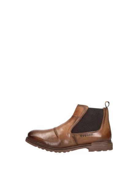 Buty do kostki Bugatti skórzane brązowe