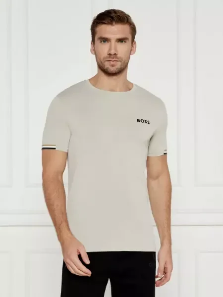 BOSS GREEN Tricou Boss x Matteo Berrettini | stretch bej
