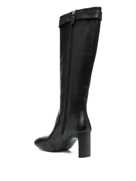 Botine Patrizia Pepe din piele cu cataramă negru