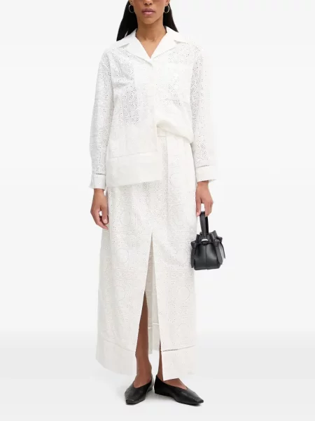 Cămașă Isabelle Blanche cu broderie alb